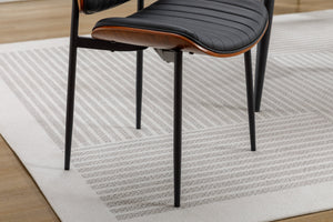 English Elm YIJIAN Mid Century Dining Chairs Set of 2 – Rounded Shell PU Leather Seats, Metal Legs, Adjustable Pads W1622123547