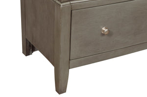English Elm Transitional 6-Drawer Dresser in Dark Finish with Nickel Hardware — Spacious Storage, Elegant Grain Accents Gray 69 L x 21.25 W x 40.5 H B011134291
