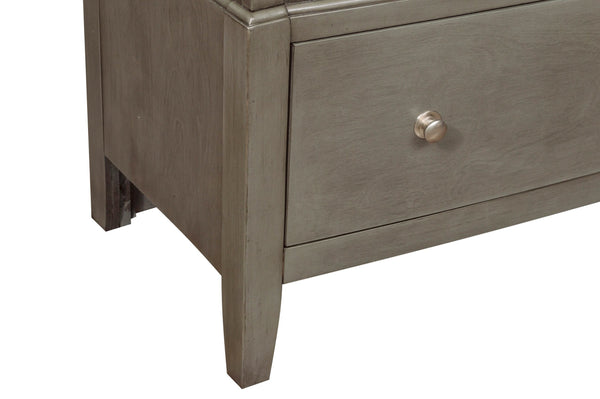 English Elm Transitional 6-Drawer Dresser in Dark Finish with Nickel Hardware — Spacious Storage, Elegant Grain Accents Gray 69 L x 21.25 W x 40.5 H B011134291