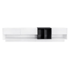 English Elm On-trend Two-tone Media Console with Push Open Drawers Fits Tvs up to 80 Inches White WF311772AAK