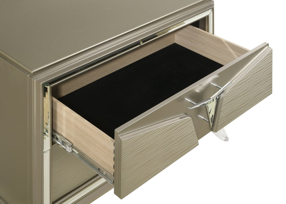 English Elm Samantha Modern 5-Drawer Wood Chest with Mirrored Accents, Acrylic Floating Legs & Ample Storage B009130149