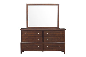 English Elm Transitional 6-Drawer Dresser in Dark Finish with Nickel Hardware — Spacious Storage, Elegant Grain Accents Cherry 69 L x 21.25 W x 40.5 H B011134288