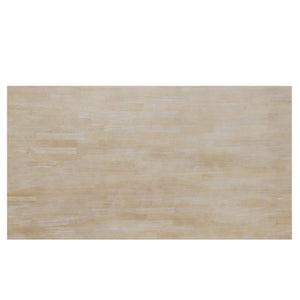 English Elm TOPMAX 6-Piece Solid Wood Dining Set with Half-Round Legs, Upholstered Bench & 4 Padded Chairs Natural Wood SP000029AAA