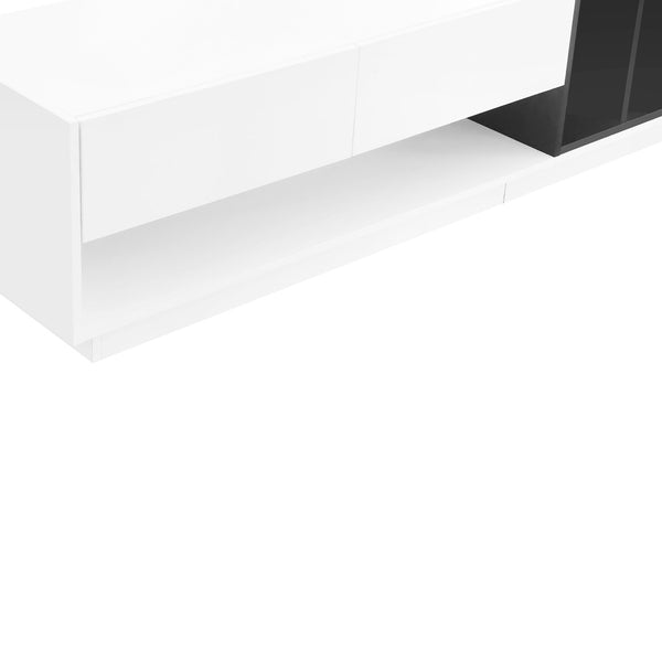 English Elm On-trend Two-tone Media Console with Push Open Drawers Fits Tvs up to 80 Inches White WF311772AAK