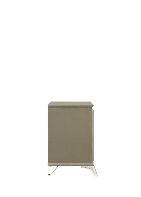 English Elm Modern Levitate 2-Drawer Nightstand with Mirrored Accents, Wood Handles & Acrylic Legs, Chic Bedside Storage B009130148