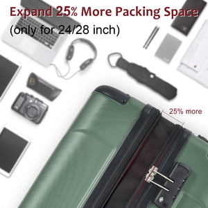 English Elm Hardshell Abs Checked Suitcase with 360 Spinner Wheels Expandable Tsa Lock 28 Inch Green N730P296747F