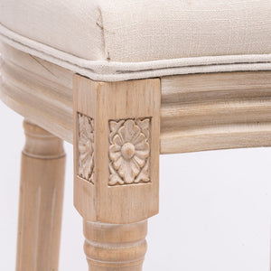English Elm French Country Barstools Solid Wood Cabriole Legs Upholstered Cushion Set of 2 W1622P412323