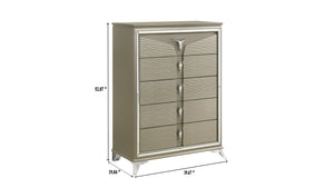 English Elm Samantha Modern 5-Drawer Wood Chest with Mirrored Accents, Acrylic Floating Legs & Ample Storage B009130149