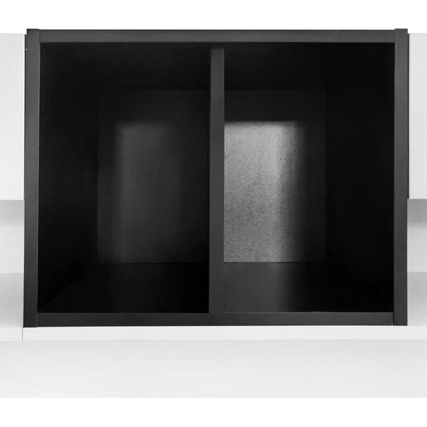 English Elm On-trend Two-tone Media Console with Push Open Drawers Fits Tvs up to 80 Inches White WF311772AAK
