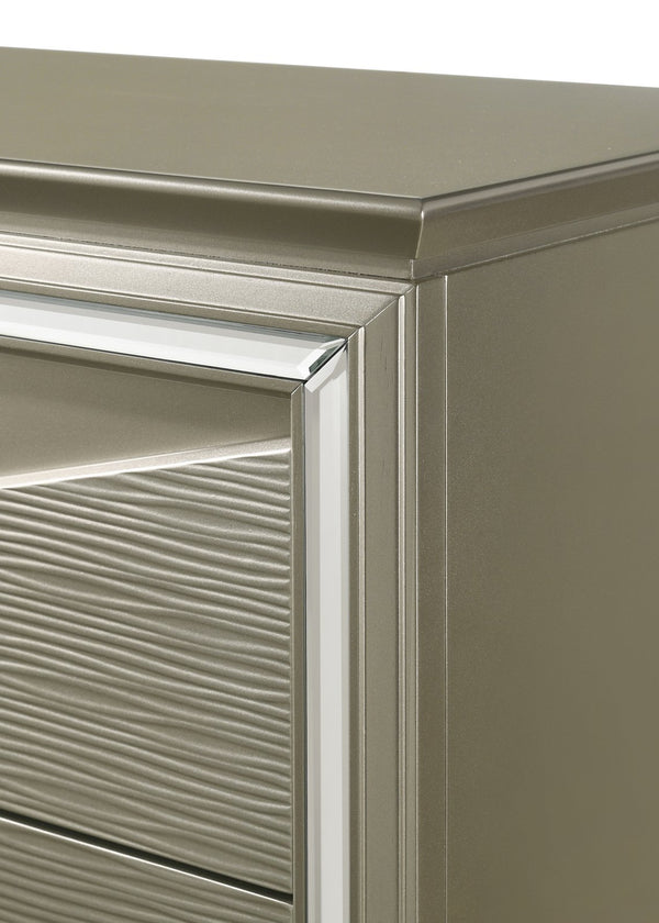 English Elm Modern King Bed With Led Headboard, Elegant Wood Design & Footboard Storage For Contemporary Luxury B009S01024