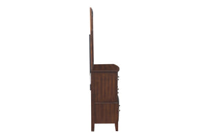English Elm Transitional 6-Drawer Dresser in Dark Finish with Nickel Hardware — Spacious Storage, Elegant Grain Accents Cherry 69 L x 21.25 W x 40.5 H B011134288