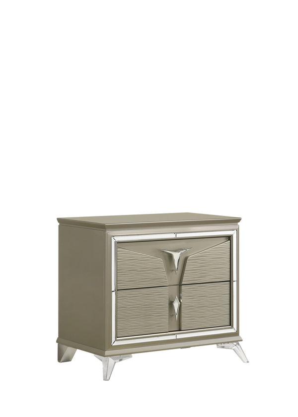 English Elm Modern Queen 5Pc Bedroom Set With Led Headboard, Elegant Wood Design & Ample Storage Solutions B009S01027