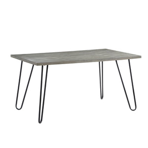 English Elm Modern Keene Dining Table 60" Gray Oak Veneer Top with Black Hairpin Legs — Sleek Mid-Century Modern Design, Durable Finish, Easy Assembly B011134426