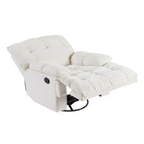 English Elm 360 Degree Swivel Fabric Single Sofa Heavy Duty Reclining Chair For Living Room, Cream