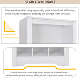 English Elm Stylish Design 30 Shoe Cubby Console, Contemporary Shoe Cabinet With Multiple Storage Capacity, Free Standing Tall Cabinet With Versatile Use For Hallway, Bedroom, White