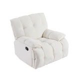 English Elm 360 Degree Swivel Fabric Single Sofa Heavy Duty Reclining Chair For Living Room, Cream