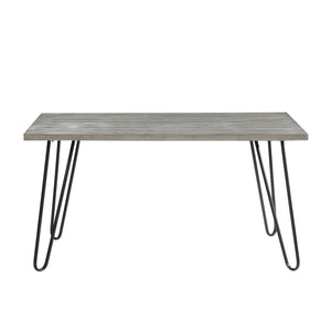 English Elm Modern Keene Dining Table 60" Gray Oak Veneer Top with Black Hairpin Legs — Sleek Mid-Century Modern Design, Durable Finish, Easy Assembly B011134426