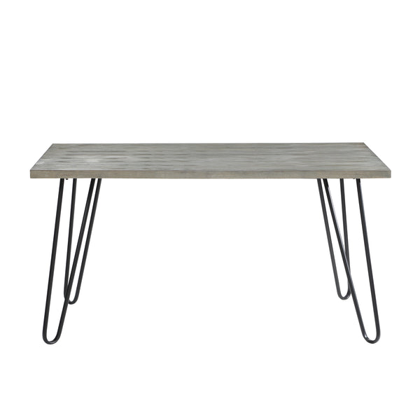 English Elm Modern Keene Dining Table 60" Gray Oak Veneer Top with Black Hairpin Legs — Sleek Mid-Century Modern Design, Durable Finish, Easy Assembly B011134426
