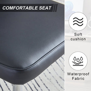 English Elm Modern Black Pu Leather Dining Chairs Curved Backrest Sculptural Set of 2 Seating W1151116746