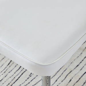 English Elm Modern Minimalist Dining Chairs Set – Ergonomic White Pu Seats With Silver Metal Legs For Home & Office W1151P268761