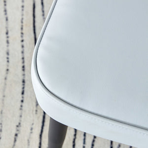 English Elm Modern Minimalist Dining & Office Chairs Set - Stylish Light Gray Pu Seats With Black Metal Legs W1151116749