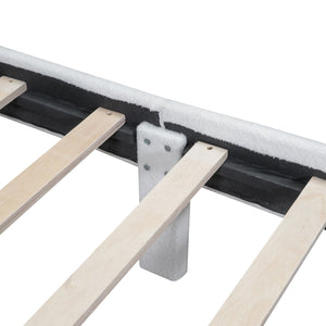 English Elm Teddy Plush Upholstered Queen Platform Bed with LED Remote & USB Ports, Durable Teddy Fleece Design White SF000047AAK