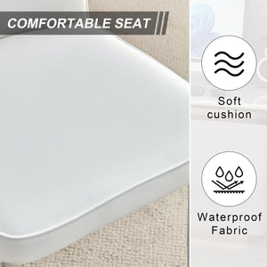 English Elm Modern Minimalist Dining Chairs Set – 4 White Pu Seats With Silver Metal Legs For Home & Office W1151P268760