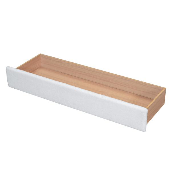 English Elm Teddy Plush Upholstered Queen Platform Bed with LED Remote & USB Ports, Durable Teddy Fleece Design White SF000047AAK