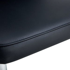 English Elm Modern Black Pu Leather Dining Chairs Curved Backrest Sculptural Set of 2 Seating W1151116746