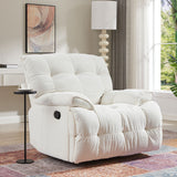 English Elm 360 Degree Swivel Fabric Single Sofa Heavy Duty Reclining Chair For Living Room, Cream