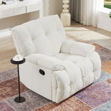 English Elm 360 Degree Swivel Fabric Single Sofa Heavy Duty Reclining Chair For Living Room, Cream