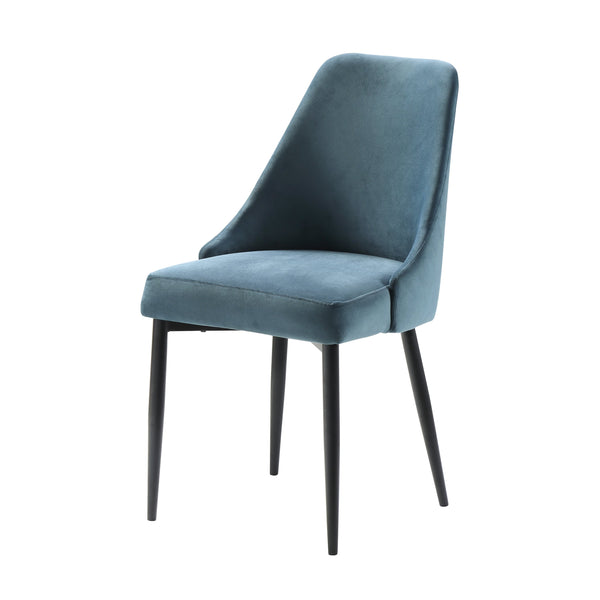 English Elm Modern Keene Velvet Side Chair Set of 2 with Black Hairpin Legs — Sleek Upholstered Dining Seating, Plush Comfort, Easy Assembly Blue 28.5 L x 24.5 W x 20 H B011134421