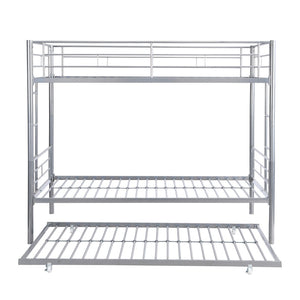 English Elm Twin Over Steel Bunk Bed with Pull Out Trundle Stair Access Kids Room W311120501