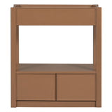 English Elm 30" Bathroom Vanity Without Sink Top, Cabinet Base Only, Open Storage Shelf and Two Drawers, Brown