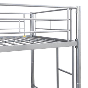 English Elm Twin Over Steel Bunk Bed with Pull Out Trundle Stair Access Kids Room W311120501