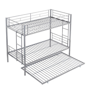 English Elm Twin Over Steel Bunk Bed with Pull Out Trundle Stair Access Kids Room W311120501