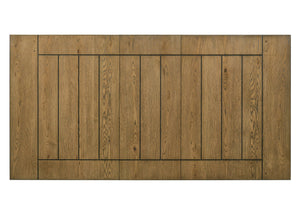 English Elm 1pc Contemporary Dining Table Plank Top Extends 64"–82" with 18" Leaf Tapered Block Feet Wood Finish Charcoal 68 L x 46 W x 10 H B011138070