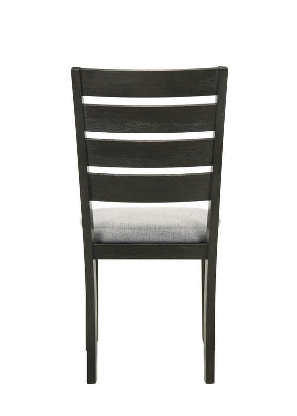 English Elm Contemporary Gray Fabric Dining Chairs Set of 2 — Solid Wood Ladder Back Side Chairs, Comfortable Cushioned Seats, Easy Assembly B011134741
