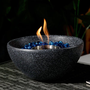English Elm Tabletop Fire Pit - Sleek Portable Ethanol Fireplace For Indoor & Outdoor Ambiance And Warmth W85368398-GIGA