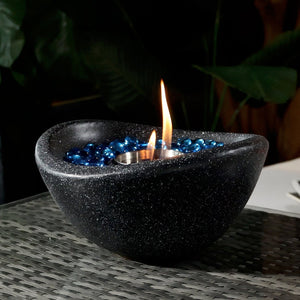 English Elm Tabletop Ethanol Fire Pit - Portable Concrete Mini Fireplace For Indoor & Outdoor Use, Smokeless Flame W85368397-GIGA