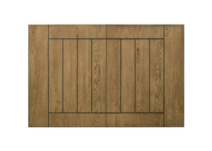 English Elm 1pc Contemporary Dining Table Plank Top Extends 64"–82" with 18" Leaf Tapered Block Feet Wood Finish Charcoal 68 L x 46 W x 10 H B011138070