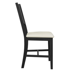 English Elm TOPMAX 6-Piece Solid Wood Dining Set with Half-Round Legs, Upholstered Bench & 4 Padded Chairs Gray SP000029AAE