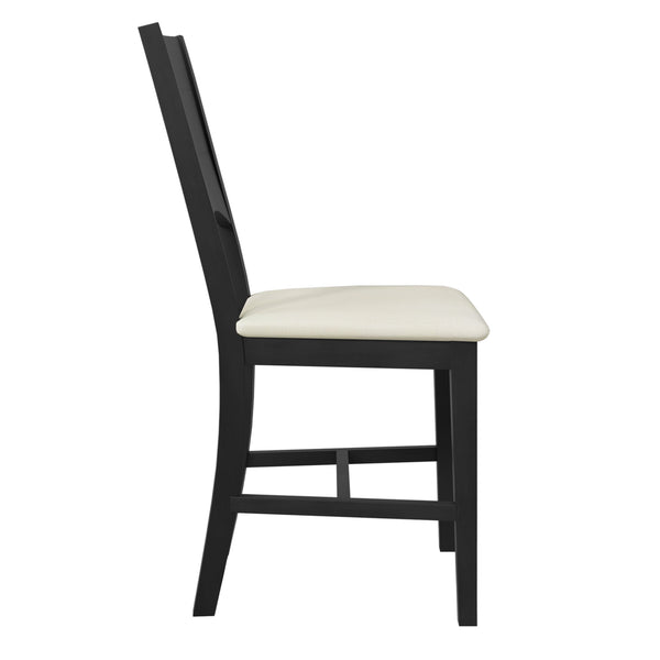 English Elm TOPMAX 6-Piece Solid Wood Dining Set with Half-Round Legs, Upholstered Bench & 4 Padded Chairs Gray SP000029AAE