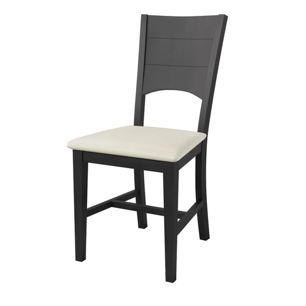 English Elm Topmax Six Piece Rubberwood Dining Set with Bench Linen Seats Sculptural Modern Style Gray N717S000029E