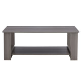 English Elm A Modern and Practical Gray Textured Coffee Table,Tea Table.Double Layered Coffee Table Made Of Mdf Material,. Suitable For Living Room,Bedroom and Study Room. 43.3"*21.6"*16.5" Ct-16