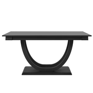 English Elm TOPMAX 6-Piece Solid Wood Dining Set with Half-Round Legs, Upholstered Bench & 4 Padded Chairs Gray SP000029AAE