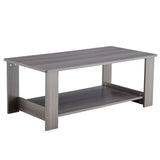 English Elm A Modern and Practical Gray Textured Coffee Table,Tea Table.Double Layered Coffee Table Made Of Mdf Material,. Suitable For Living Room,Bedroom and Study Room. 43.3"*21.6"*16.5" Ct-16