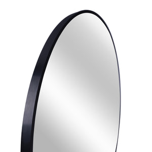 English Elm 39 Inch Metal Framed Round Bathroom Mirror 39" Large 4mm HD Shatterproof Glass with Rust-Resistant Frame Black W2203P304043