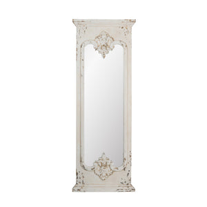 English Elm 21.5" Distressed White Fir Wood Full Length Floor Mirror Farmhouse Bedroom Entryway W2078135185