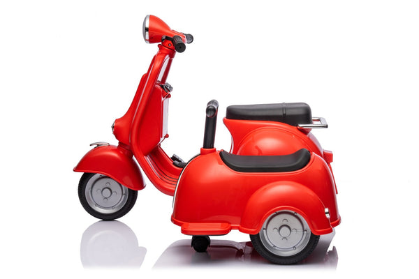 English Elm 6v Licensed Vespa Kids Ride on Scooter with Sidecar Key Start and Headlights B117135091